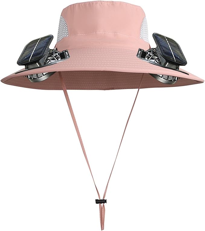 Wide Brim Sun Hat with 2 Solar Fan