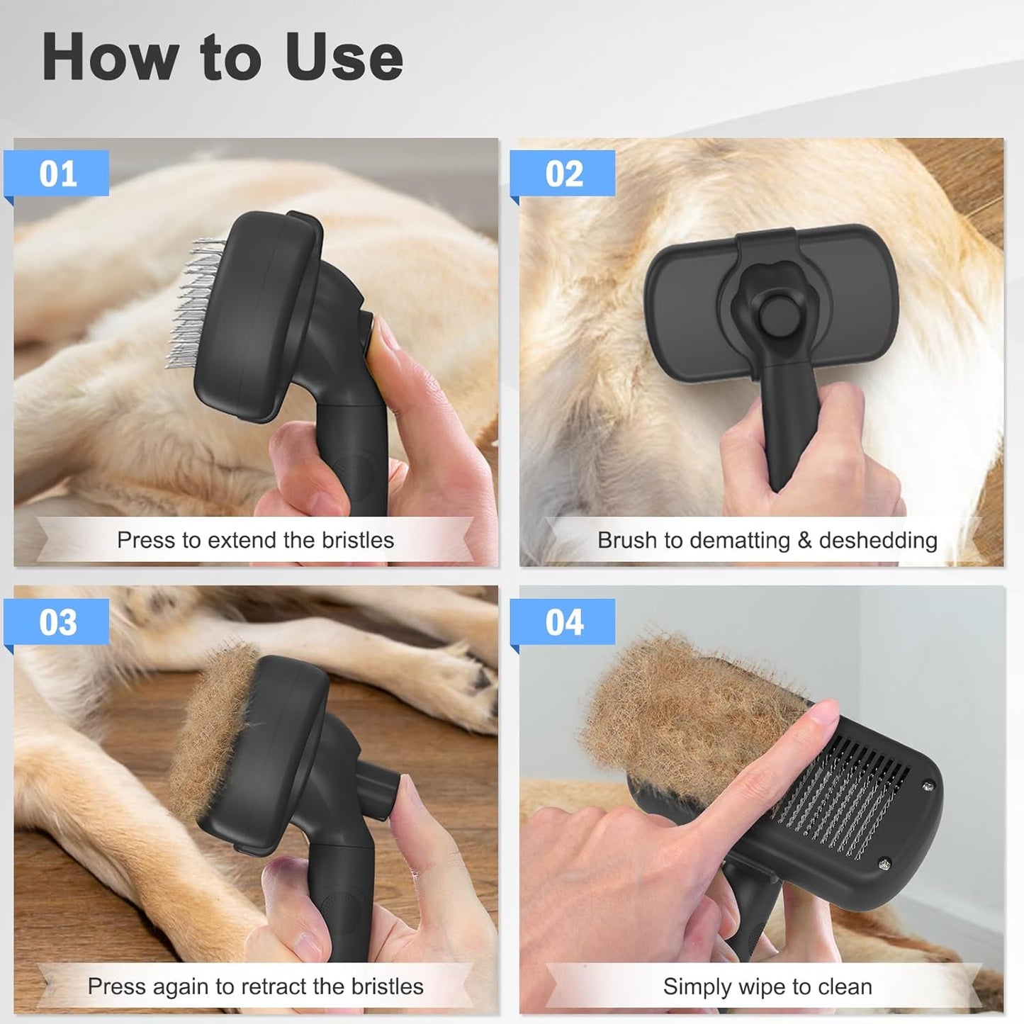 Pet Self Cleaning Shedding Brush