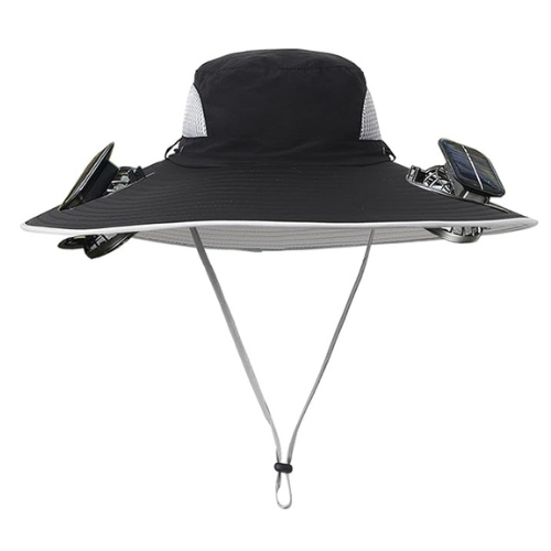 Wide Brim Sun Hat with 2 Solar Fan