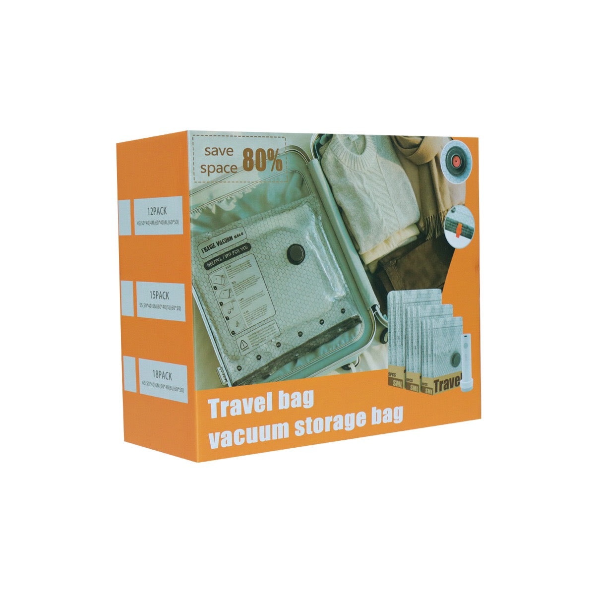 Travel Vacuum Compression Storage Bags with Electric Air Pump