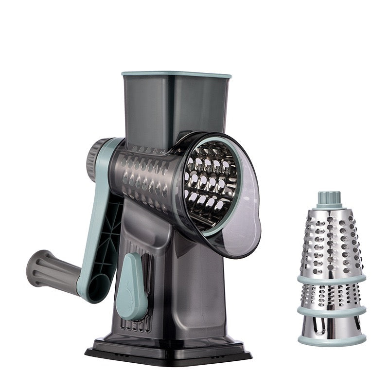 Rotary Grater for Kitchen, Kitchen Grater Vegetable Slicer with 3 Drum Blades